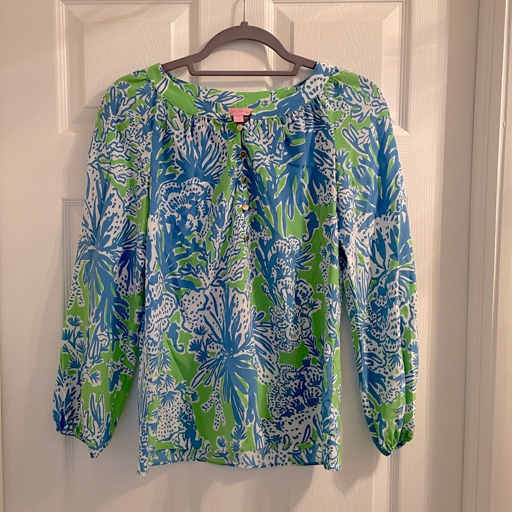 Lilly Pulitzer 100% Silk Camille Top